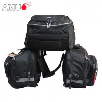 BRAND AMU Motorcycle Saddle Bags Motorbike Rear Edging bag Motocross Helmet Bag Knight Rain Tail Luggage Oxford Bags