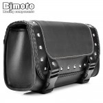BJMOTO Black Motorcycle Saddlebag Bag PU Leather Luggage Saddle Bags For Harley Sportster Pannier Side Saddle Bag
