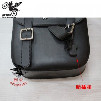 2pcs Black Leather Side tool bag motorbike luggage Bag for Harley mochila Sportster unviersal moto bag motorcycle Saddle Bags
