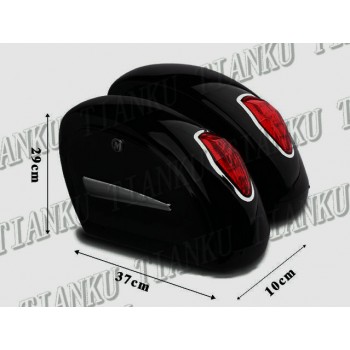 Motorcycle Hard Saddle bags Trunk Lights Luggage For Honda Yamaha Suzuki Kawasaki Harley Bobber Custom Chopper Cruisers Street