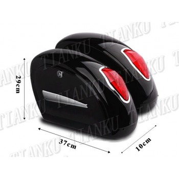 Motorcycle Hard Saddle bags Trunk Lights Luggage For Honda Yamaha Suzuki Kawasaki Harley Bobber Custom Chopper Cruisers Street