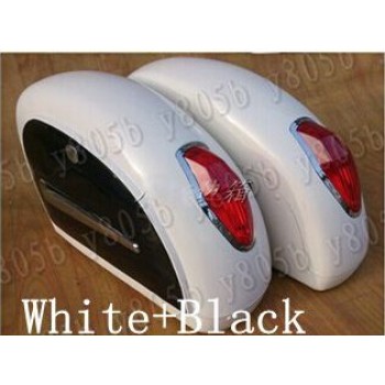 Motorcycle Hard Saddle bags Trunk Lights Luggage For Honda Yamaha Suzuki Kawasaki Harley Bobber Custom Chopper Cruisers Street