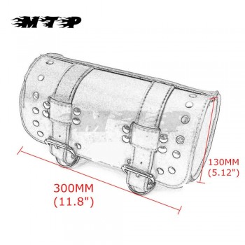 Motorcycle Saddlebag Saddle Side PU Leather Tool Bag Black For Honda Yamaha Suzuki Harley Sportster XL 1200 883 Street Cruisers