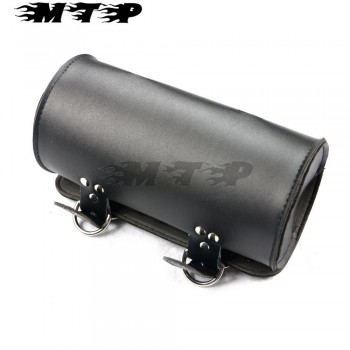 Motorcycle Saddlebag Saddle Side PU Leather Tool Bag Black For Honda Yamaha Suzuki Harley Sportster XL 1200 883 Street Cruisers