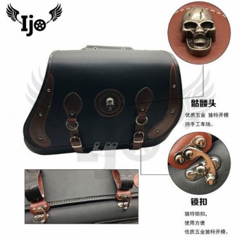 motorbike saddlebag retro Motorcycle Bag for kawasaki honda suzuki yamaha universal leather saddle bag tool bag side bag