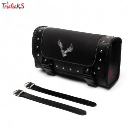 Triclicks Universal Eagle PU Leather Saddle Bags Motorcycle Saddlebag Side Storage Tool Bag For Harley Softail Dyna Sportster