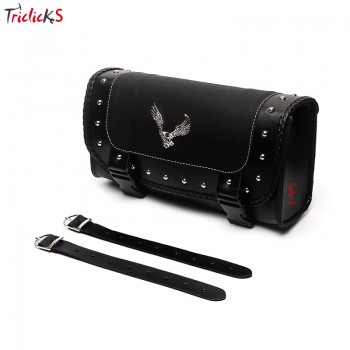 Triclicks Universal Eagle PU Leather Saddle Bags Motorcycle Saddlebag Side Storage Tool Bag For Harley Softail Dyna Sportster