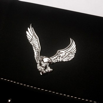 Triclicks Universal Eagle PU Leather Saddle Bags Motorcycle Saddlebag Side Storage Tool Bag For Harley Softail Dyna Sportster