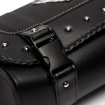 Triclicks Universal Eagle PU Leather Saddle Bags Motorcycle Saddlebag Side Storage Tool Bag For Harley Softail Dyna Sportster