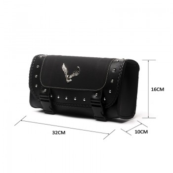 Triclicks Universal Eagle PU Leather Saddle Bags Motorcycle Saddlebag Side Storage Tool Bag For Harley Softail Dyna Sportster