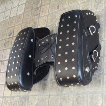 Motorcycle saddlebags Kit Knight Rider motorcycle side Luggage saddle bag PU Leather Black Goods Saddle bags