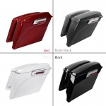 Motorcycle ABS Hard Saddlebags White Red Black 5 Stretched Extended Saddle Bags + Lids For Harley Touring FLHX FLH 1993 - 2013