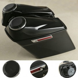 Motorcycle 6.5 Speaker Extended Stretched Saddlebag For Harley Touring FLHR FLHT 2014-2018 Road King Road Glide Street Glide