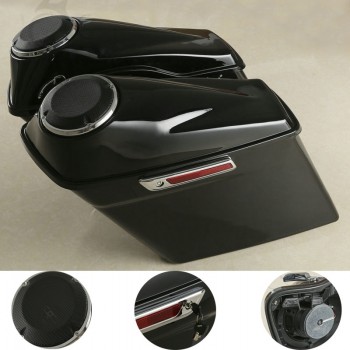 Motorcycle 6.5 Speaker Extended Stretched Saddlebag For Harley Touring FLHR FLHT 2014-2018 Road King Road Glide Street Glide