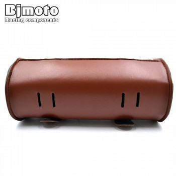 BAG-003  Motorcycle Bag Moto Saddle Bags PU Leather Barrel Side Luggage Tool Bag for Harley Chopper Bobber Cafe Racer