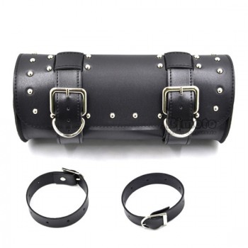 BAG-003  Motorcycle Bag Moto Saddle Bags PU Leather Barrel Side Luggage Tool Bag for Harley Chopper Bobber Cafe Racer