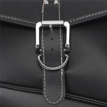 NEVERLAND Black Synthetic PU Leather Left Side Motorcycle Saddle Bags For Harley Sportster XL 883 XL 1200 Motor Saddlebag D25