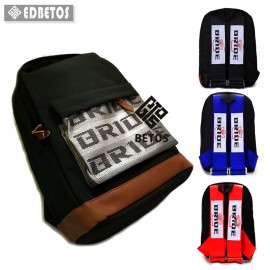 EDBETOS HOT SALE JDM Racing Style Bride Fabric Backpack Bride Seats Fabric Material Backpack (Red/Blue/Black Harness Straps)