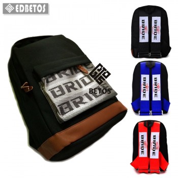 EDBETOS HOT SALE JDM Racing Style Bride Fabric Backpack Bride Seats Fabric Material Backpack (Red/Blue/Black Harness Straps)