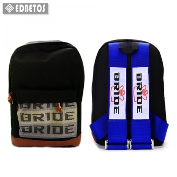 EDBETOS HOT SALE JDM Racing Style Bride Fabric Backpack Bride Seats Fabric Material Backpack (Red/Blue/Black Harness Straps)