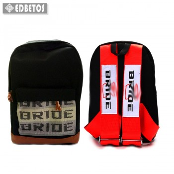 EDBETOS HOT SALE JDM Racing Style Bride Fabric Backpack Bride Seats Fabric Material Backpack (Red/Blue/Black Harness Straps)
