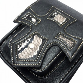 Motorcycle Waist Bag Side Bag Tool Bag PU Leather Man Waist Belt Funny Drop Belt Pouch Fanny Pack Waist bag Belt Packs