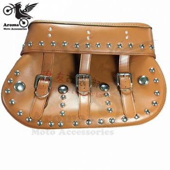 big size retro black brown part motorbike tail tool bags rivet prince cruise moto luggage bag for harley motorcycle Saddle Bags