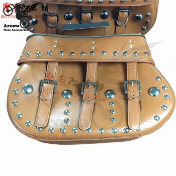 big size retro black brown part motorbike tail tool bags rivet prince cruise moto luggage bag for harley motorcycle Saddle Bags