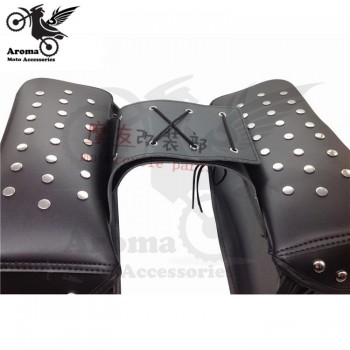 big size retro black brown part motorbike tail tool bags rivet prince cruise moto luggage bag for harley motorcycle Saddle Bags