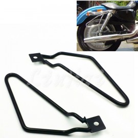 Motorcycle Black Saddle bag Support Bars Mount Bracket For Harley Sportster XL Dyna Fat bob