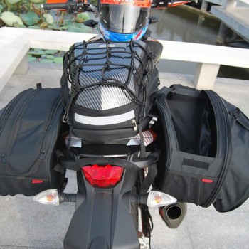 One Pair Motorcycle Waterproof Saddlebags Helmet saddle bags Moto Side Bag Tail Luggage Suitcase + plastic + rain cover
