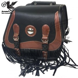 top quality leather skull universal part motorbike saddlebag for honda suzuki Kawasaki yamaha harley bags motorcycle side bag