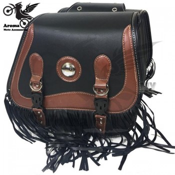 top quality leather skull universal part motorbike saddlebag for honda suzuki Kawasaki yamaha harley bags motorcycle side bag
