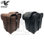retro cafe brown black leather bags motorbike bags for vespa Harley softail sportster part moto Saddle Bags motorcycle saddlebag