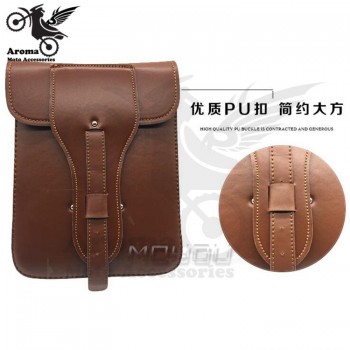 retro cafe brown black leather bags motorbike bags for vespa Harley softail sportster part moto Saddle Bags motorcycle saddlebag