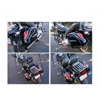 Touring Cruiser Hard Saddlebags Trunk Lights Luggage w/ Mounting For Honda Shadow Spirit Sabre Aero ACE Steed VLX 400 600 1100