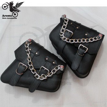 skull ghost chain motorbike tool bags luggage pouch part moto side bag for harley prince cruise saddlebag motorcycle accessories