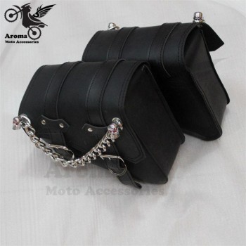 skull ghost chain motorbike tool bags luggage pouch part moto side bag for harley prince cruise saddlebag motorcycle accessories