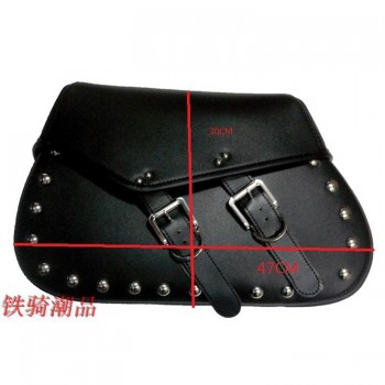 1 pair black PU Leather part scooter tool bags motorbike luggage moto saddlebag for Harley Davidson rivet motorcycle Saddle Bags
