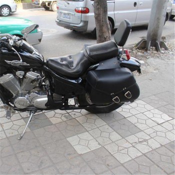 1 pair black PU Leather part scooter tool bags motorbike luggage moto saddlebag for Harley Davidson rivet motorcycle Saddle Bags