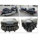 Black Rivet Side Bag Saddle Bags For Motorcycle Street Bike Dual Sport Bike Chopper Custom Cruisers Motorcycle Bike ATV