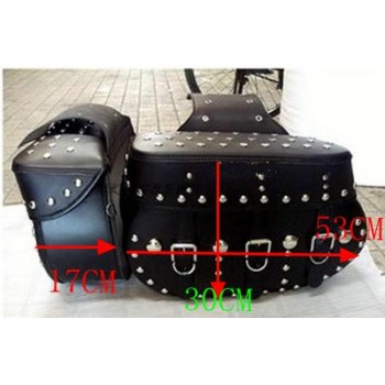 Black Rivet Side Bag Saddle Bags For Motorcycle Street Bike Dual Sport Bike Chopper Custom Cruisers Motorcycle Bike ATV