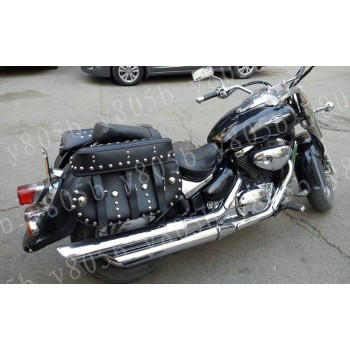 Black Rivet Side Bag Saddle Bags For Motorcycle Street Bike Dual Sport Bike Chopper Custom Cruisers Motorcycle Bike ATV