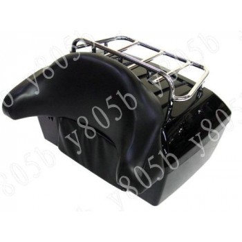 Motorcycle Trunk Tail Box Luggage With Top Rack Backrest For Harley Electra Glides Street Glides Road Glides FLST FLT FLHT