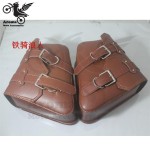 top quality leather motorcycle saddle bag for harley XL883 XL1200sportster luggage moto bag motorbike side storage tool pouches
