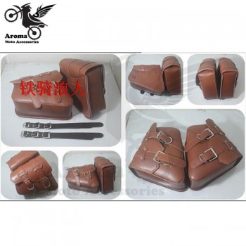 top quality leather motorcycle saddle bag for harley XL883 XL1200sportster luggage moto bag motorbike side storage tool pouches