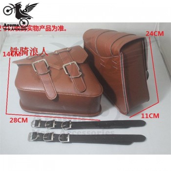 top quality leather motorcycle saddle bag for harley XL883 XL1200sportster luggage moto bag motorbike side storage tool pouches