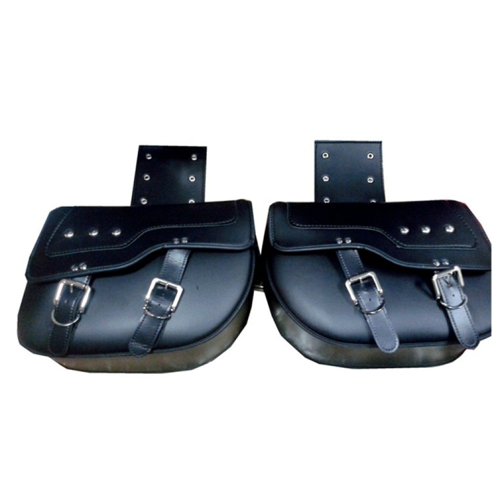 black cruise PU Leather rivet side bags scooter saddlebag motorbike bags moto Saddle Bags for harley motorcycle luggage bag