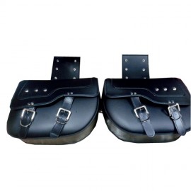 black cruise PU Leather rivet side bags scooter saddlebag motorbike bags moto Saddle Bags for harley motorcycle luggage bag