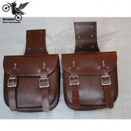 black brown cruise vehicle motorcycle Saddle Bags PU Leather Motorbike Side Tool Pouch Luggage Bag Prince Regal Raptor moto bag